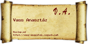 Vass Anasztáz névjegykártya